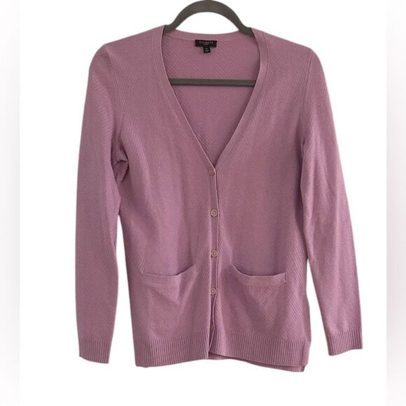 Talbots Petites Lavender V Neck Cardigan Sweater Size Small - Picture 1 of 9